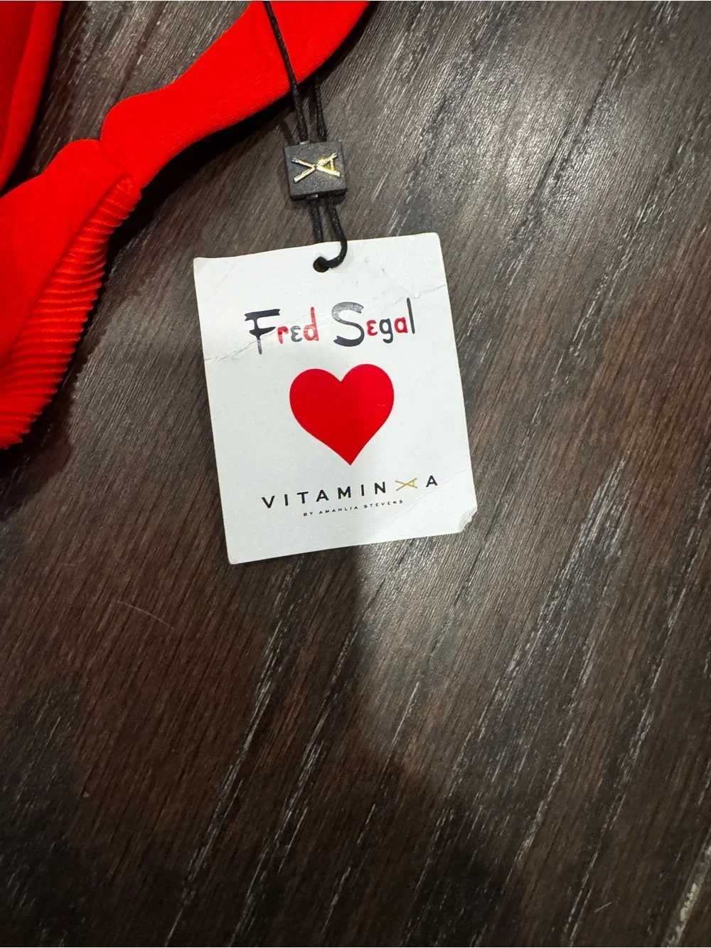 Vitamin A ❤️ Fred Segal Bright Red Ribbed  One-Piece